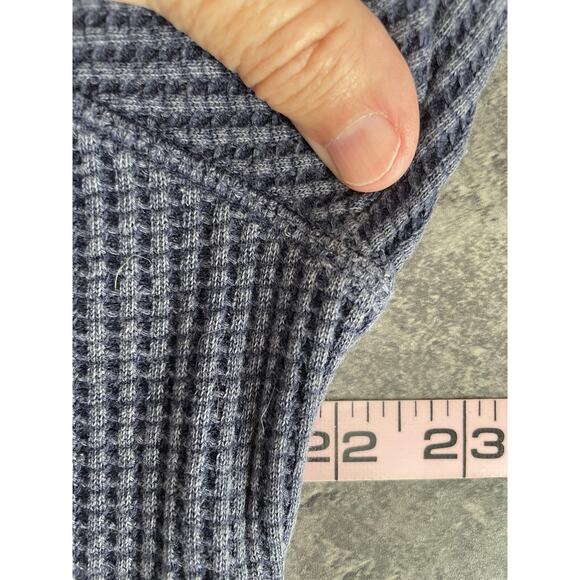 Soft Surroundings Tunic Top Thermal Waffle Knit Long Sleeve Pocket Blue Sz M - Picture 7 of 10